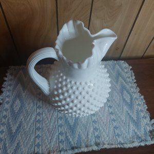 Fenton Hobnail Milk Glass Pitcher